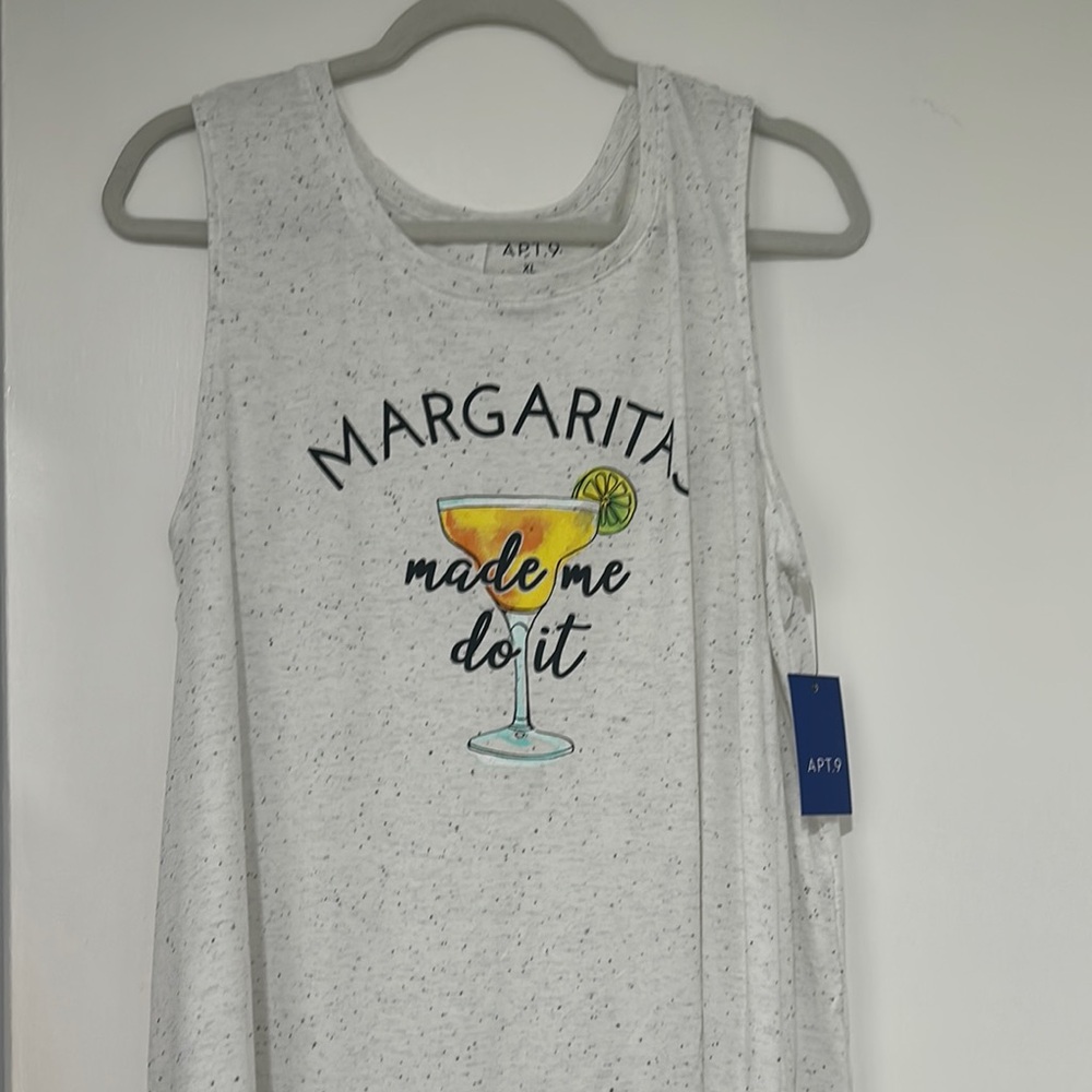 Gray tank top  with Margarita Print